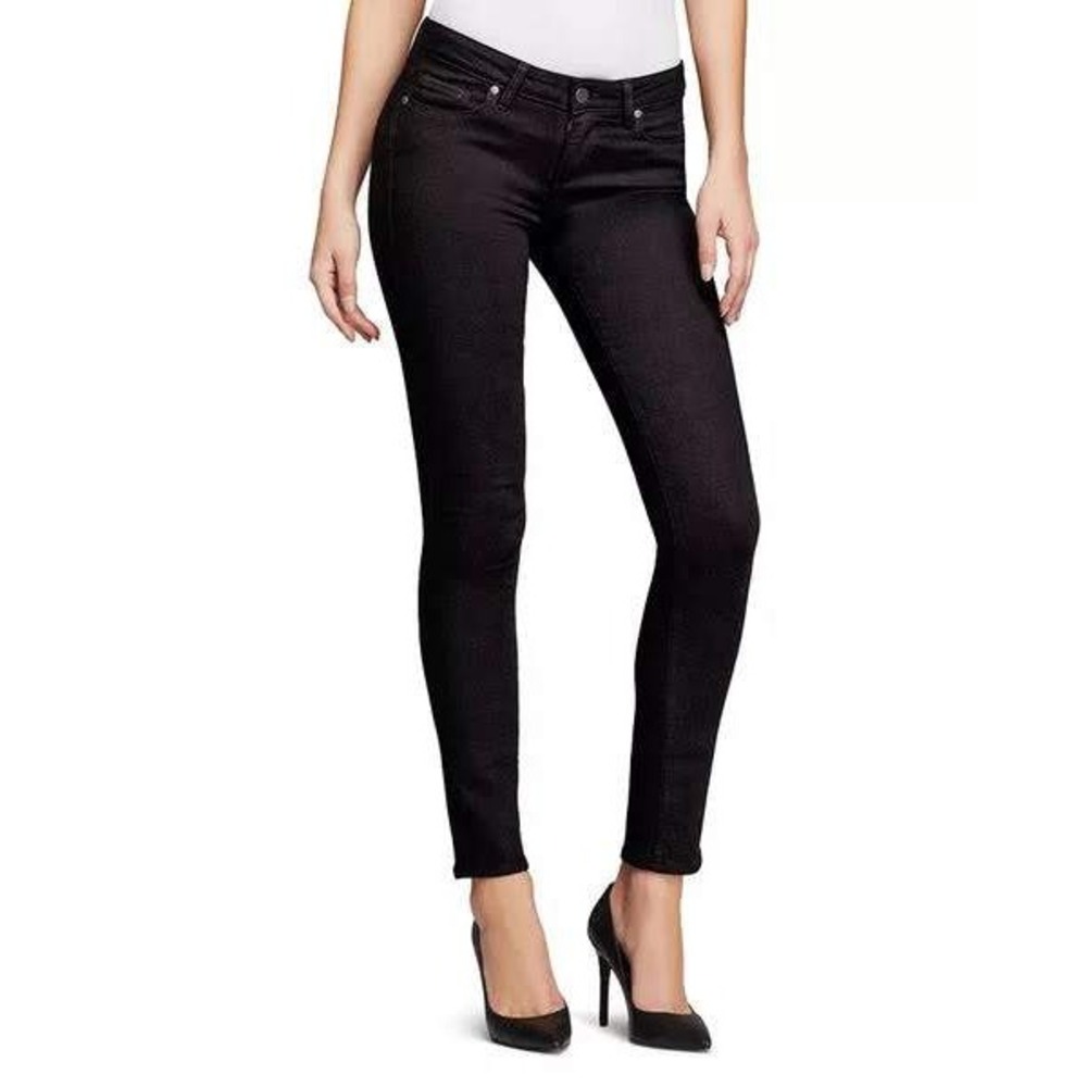 PAIGE Verdugo Skinny Jeans Black Mid Rise Stretch Denim Pants Womens Size 25 #2